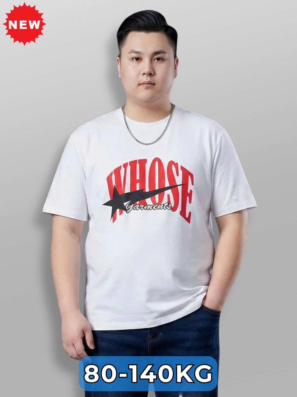 Áo Thun Trắng Họa Tiết Big Size Nam