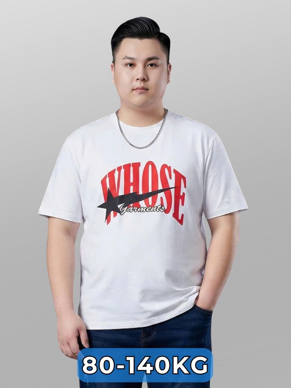 Áo Thun Trắng Họa Tiết Big Size Nam