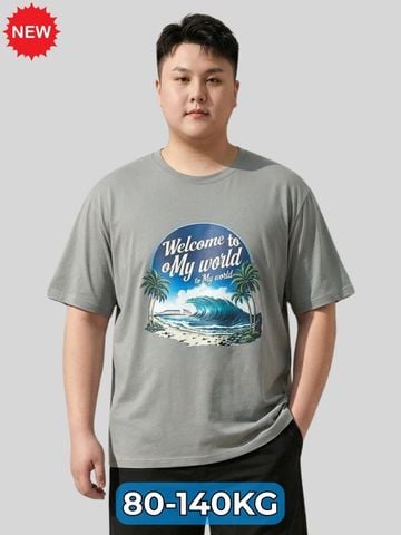 Áo Thun Xám Họa Tiết Big Size Nam