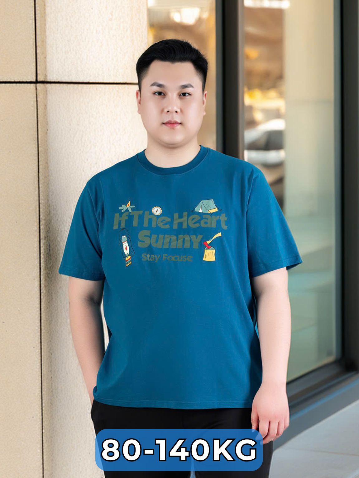 Áo Thun Xanh Than Big Size Nam