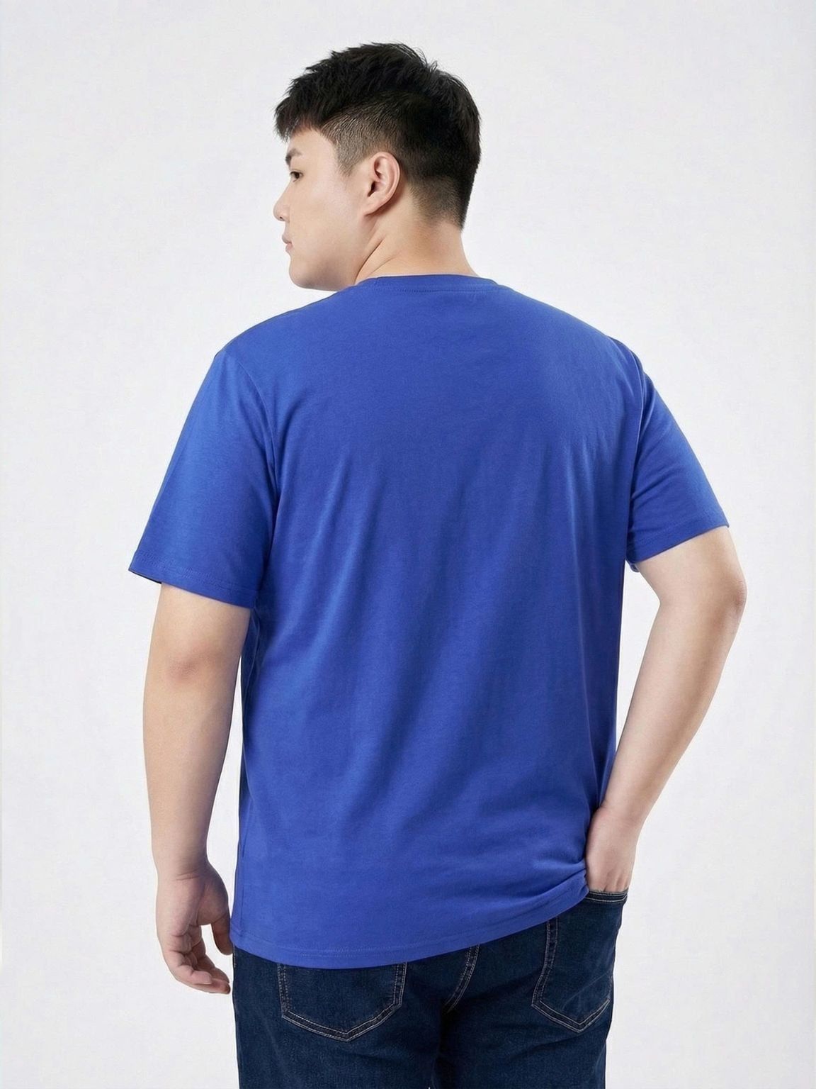 Áo Thun Xanh In Big Size Nam