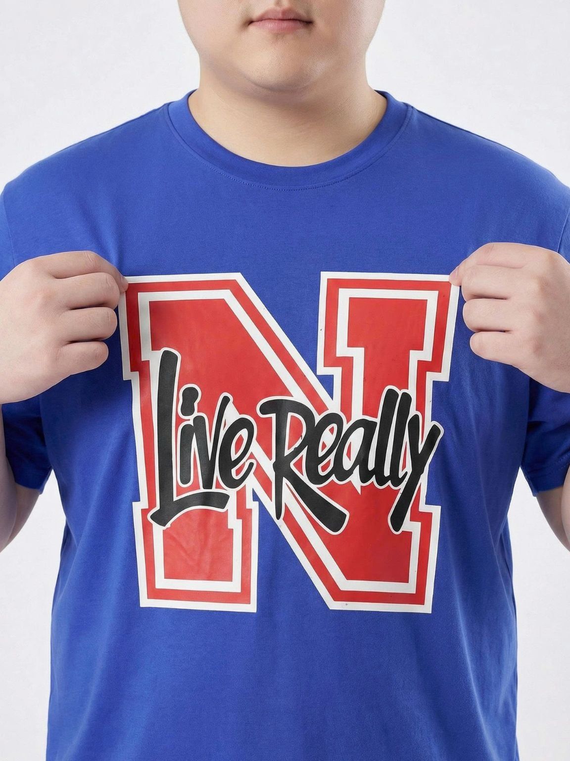 Áo Thun Xanh In Big Size Nam