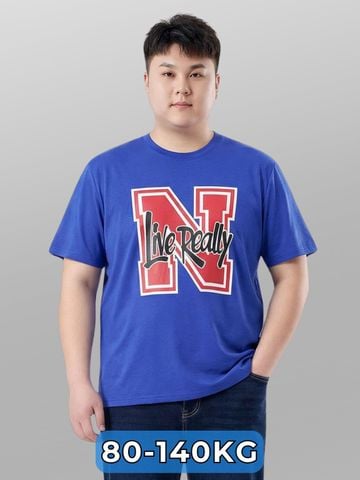 Áo Thun Xanh In Big Size Nam