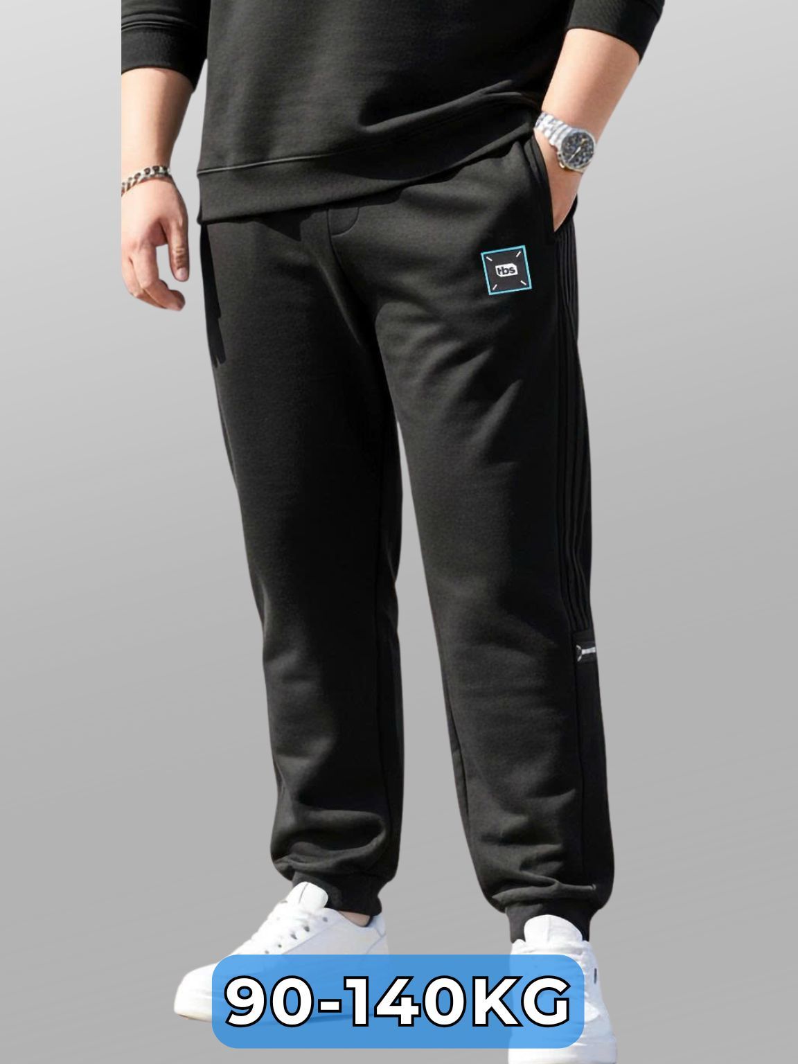 Quần Nỉ Đen Sọc Big Size Nam