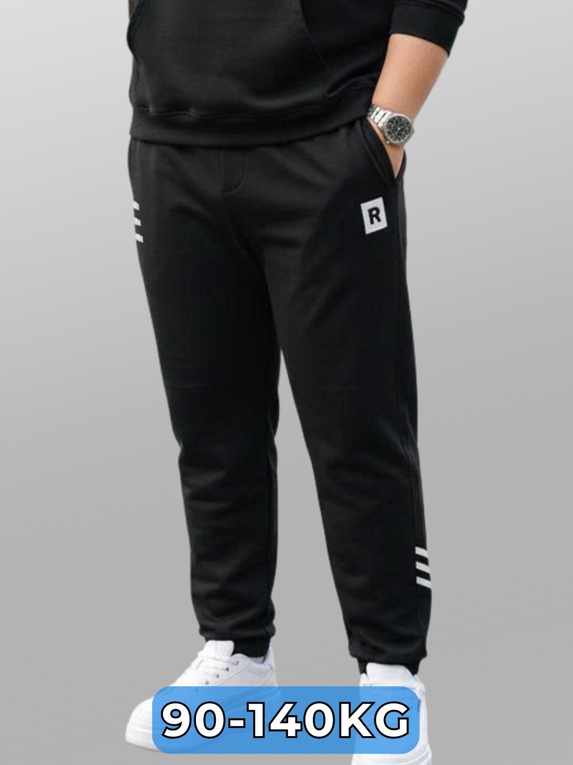 Quần Nỉ Sọc Trắng Big Size Nam