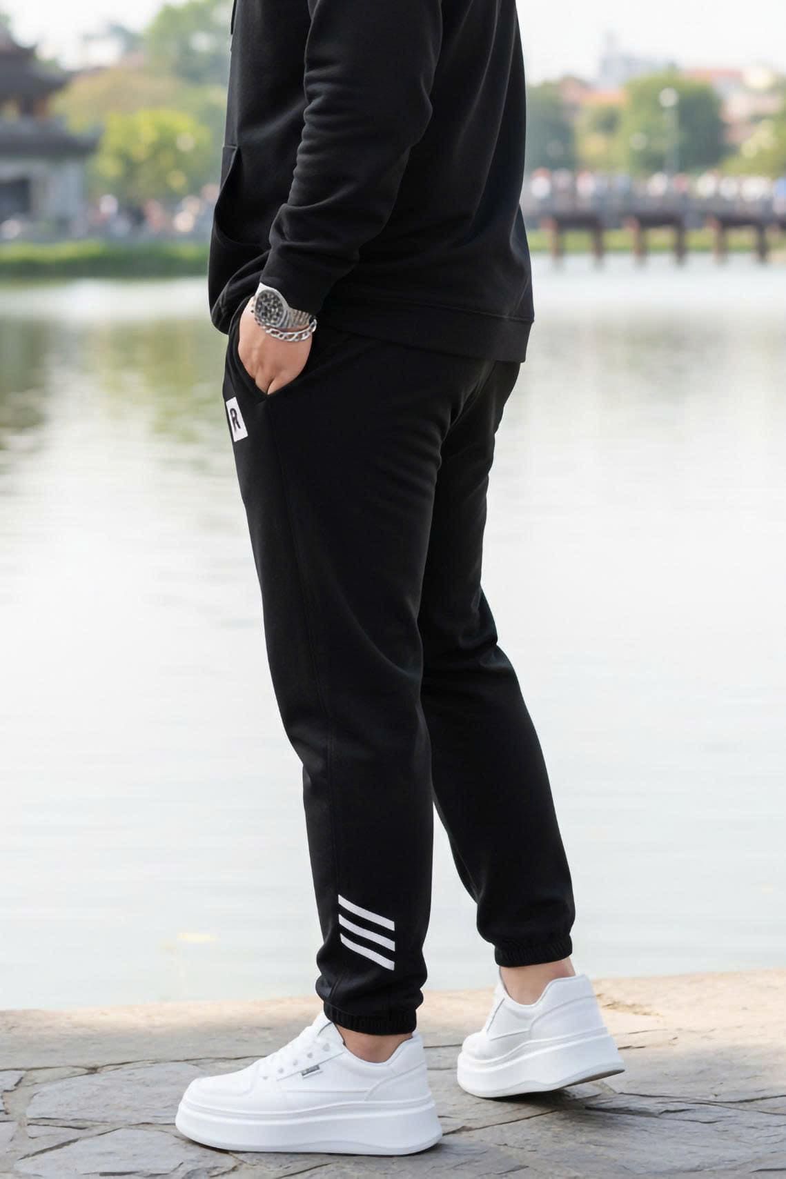 Quần Nỉ Sọc Trắng Big Size Nam