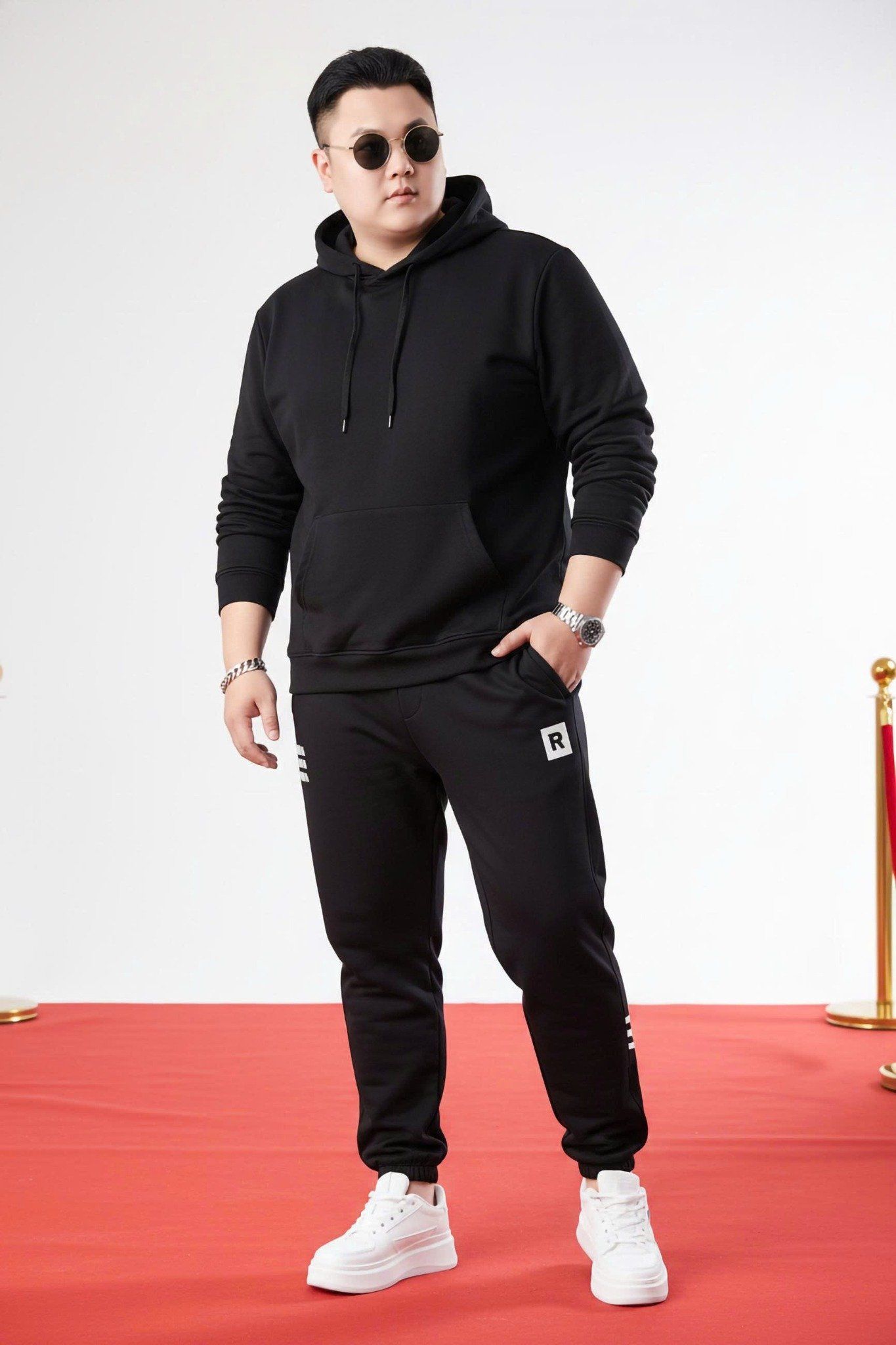 Quần Nỉ Sọc Trắng Big Size Nam