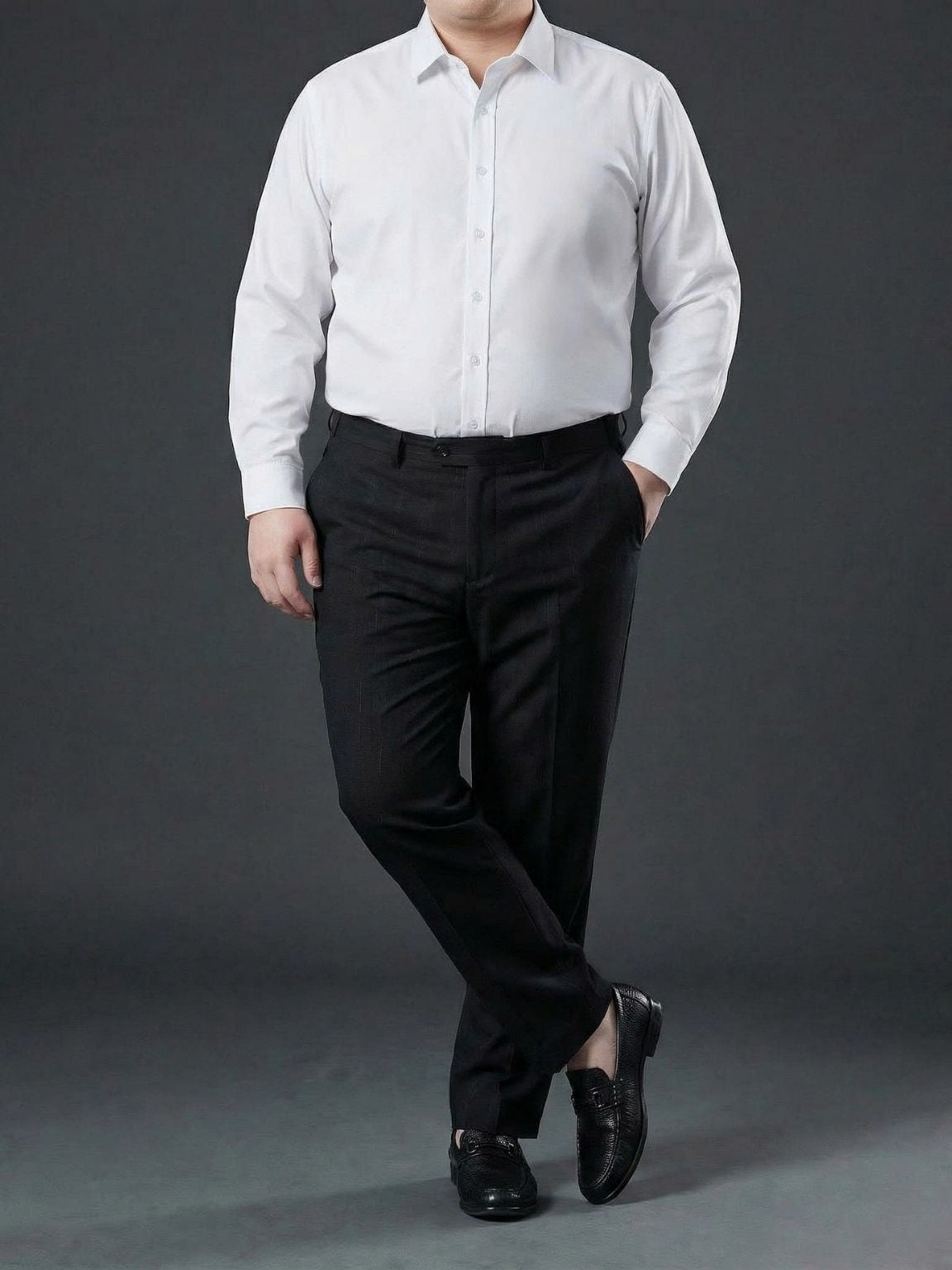 Quần Âu Đen Họa Tiết Big Size Nam