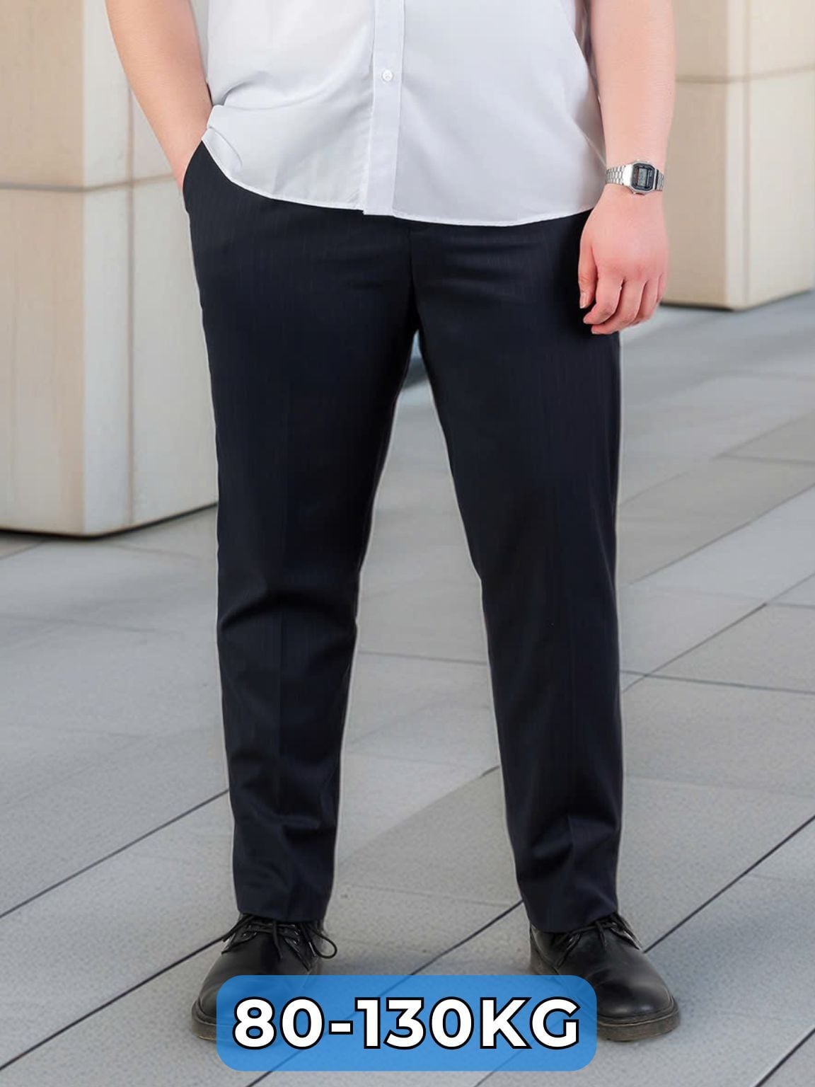 Quần Âu Kẻ Form Đứng Big Size Nam