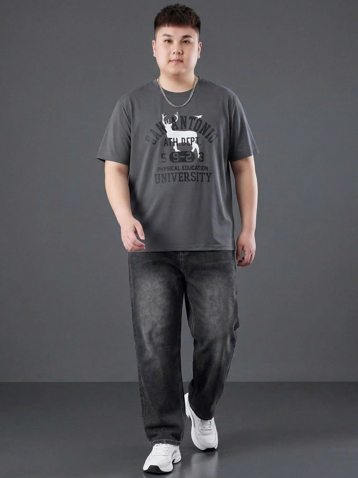 Quần Jean Xám Ống Suông Big Size Nam