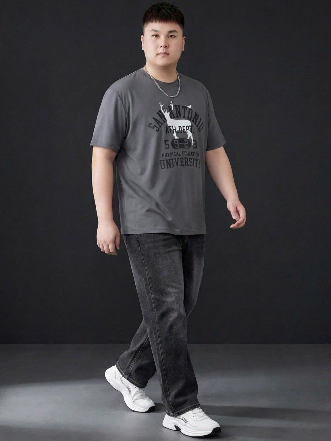 Quần Jean Xám Ống Suông Big Size Nam