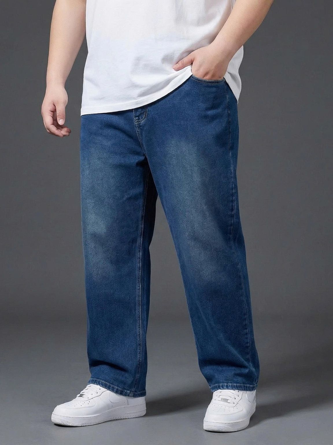 Quần Jean Xanh Ống Suông Big Size Nam