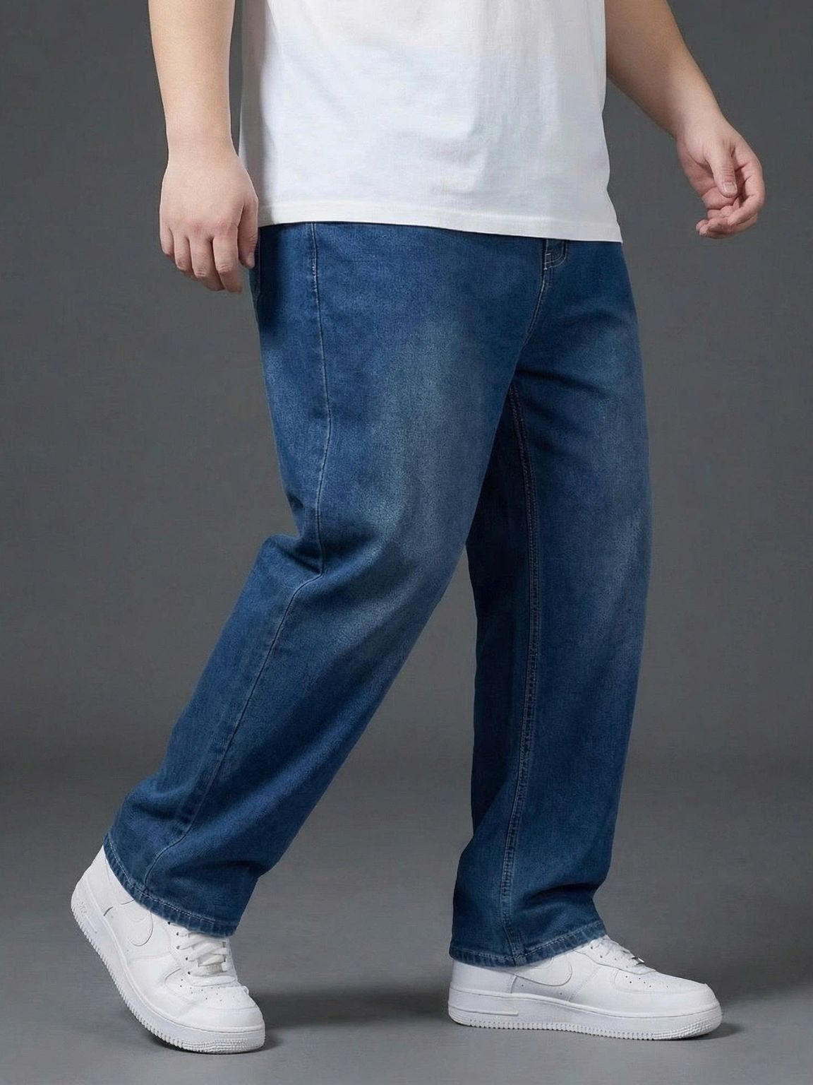 Quần Jean Xanh Ống Suông Big Size Nam