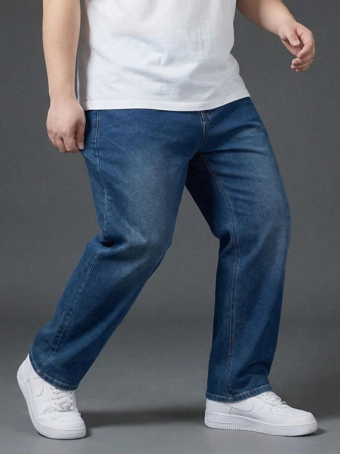 Quần Jean Xanh Ống Suông Big Size Nam