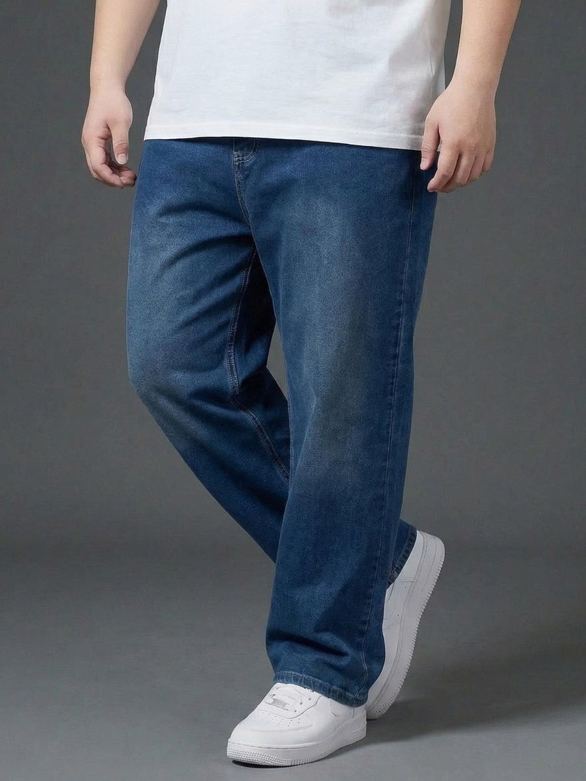 Quần Jean Xanh Ống Suông Big Size Nam