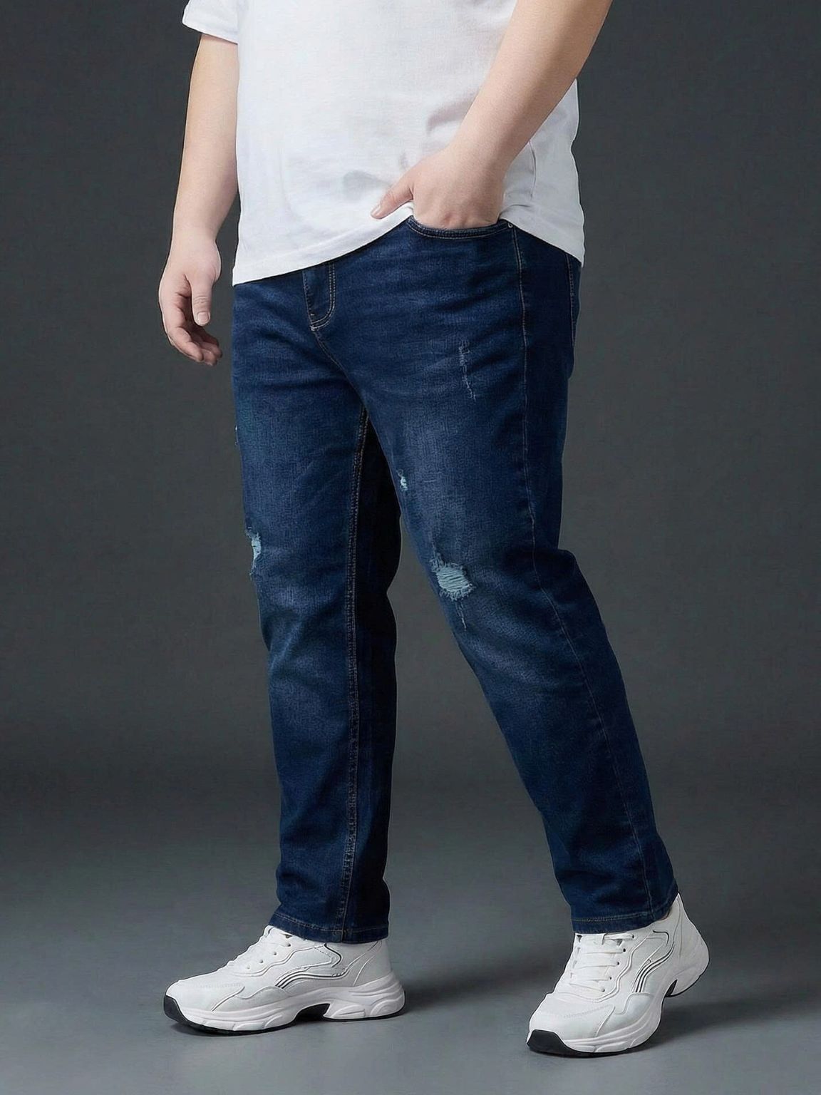 Quần Jean Xanh Xước Big Size Nam