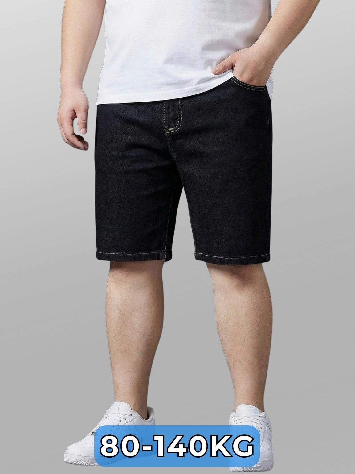 Quần Short Jean Đen A4 Big Size Nam
