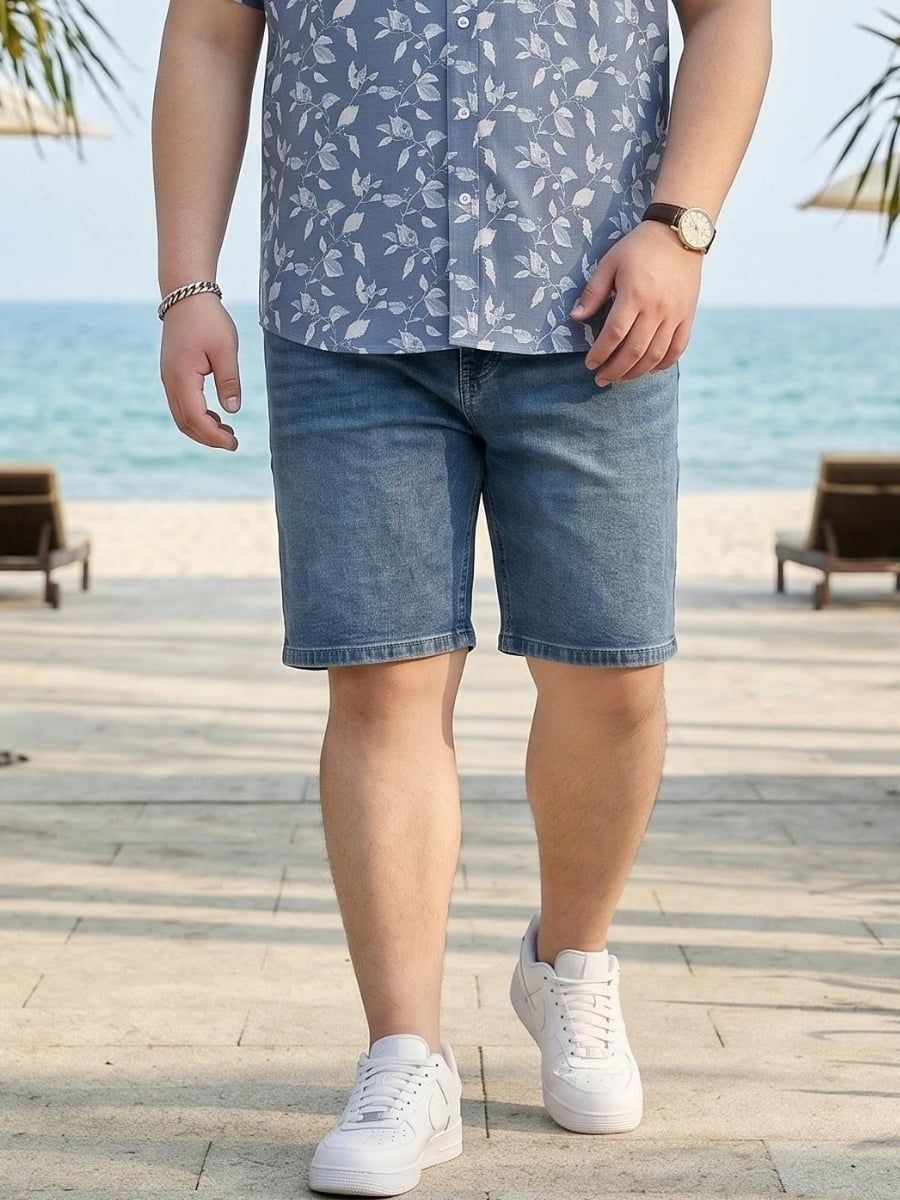 Quần Short Jean Xanh Big Size Nam - SJ N XANH
