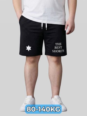 Quần Short Thun Đen Họa Tiết Big Size Nam
