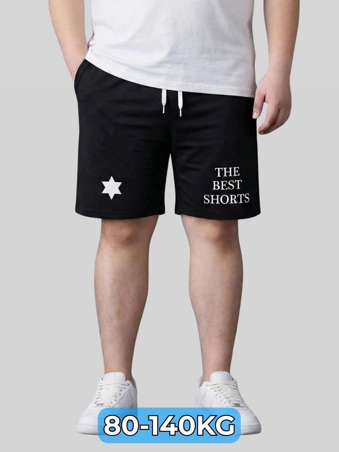 Quần Short Thun Đen Họa Tiết Big Size Nam
