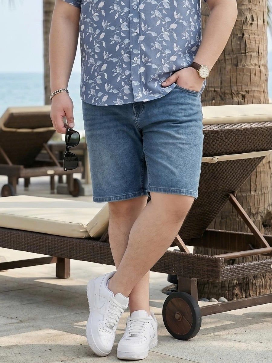 Quần Short Jean Xanh Big Size Nam - SJ N XANH
