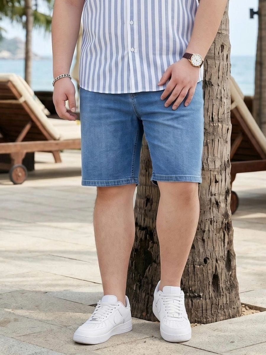 Quần Short Jean Xanh Trên Gối Big Size Nam - SJ N WAS