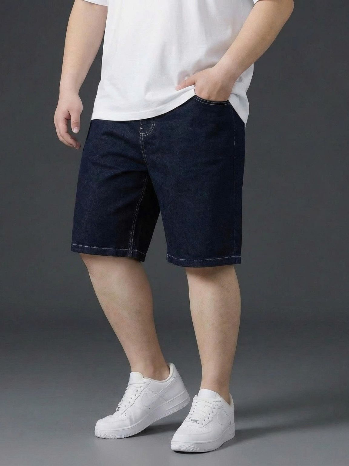 Quần Short Jean Xanh Đen A6 Big Size Nam