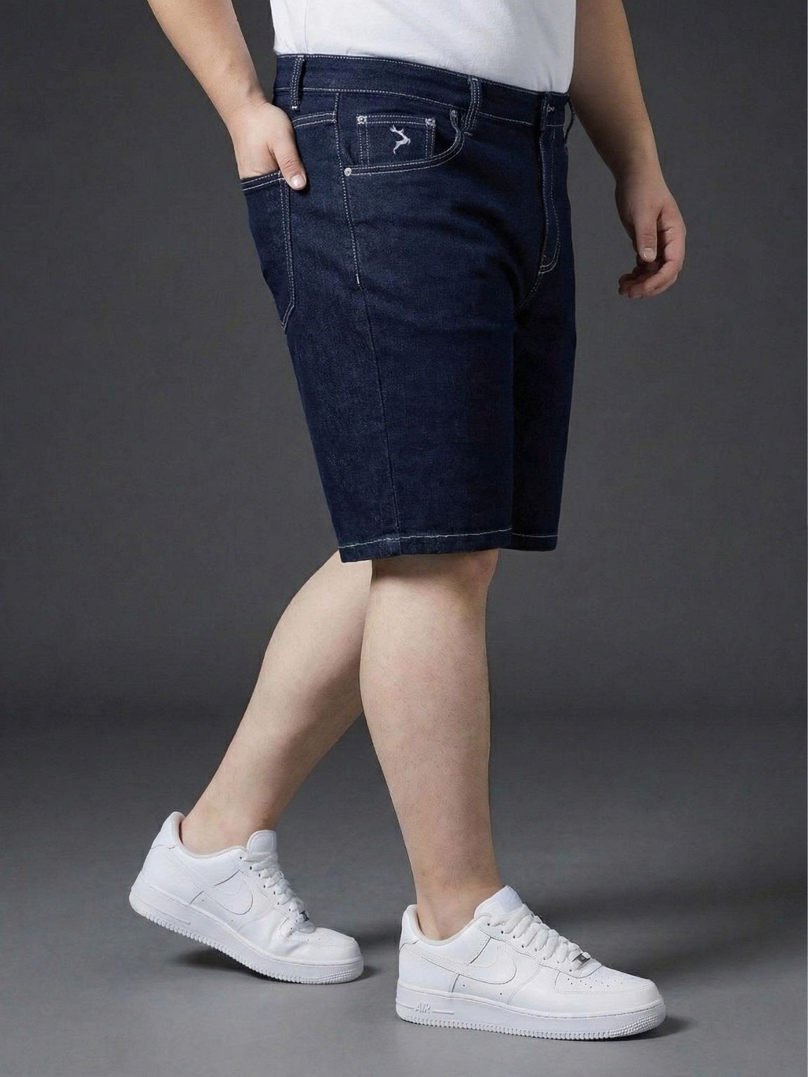 Quần Short Jean Xanh Đen A6 Big Size Nam