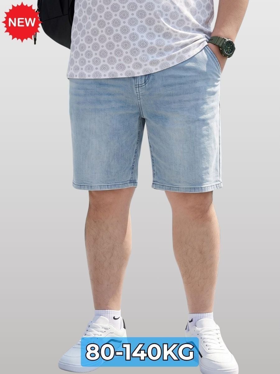 Quần Short Jean Xanh Trắng Big Size Nam - SJ X TRANG