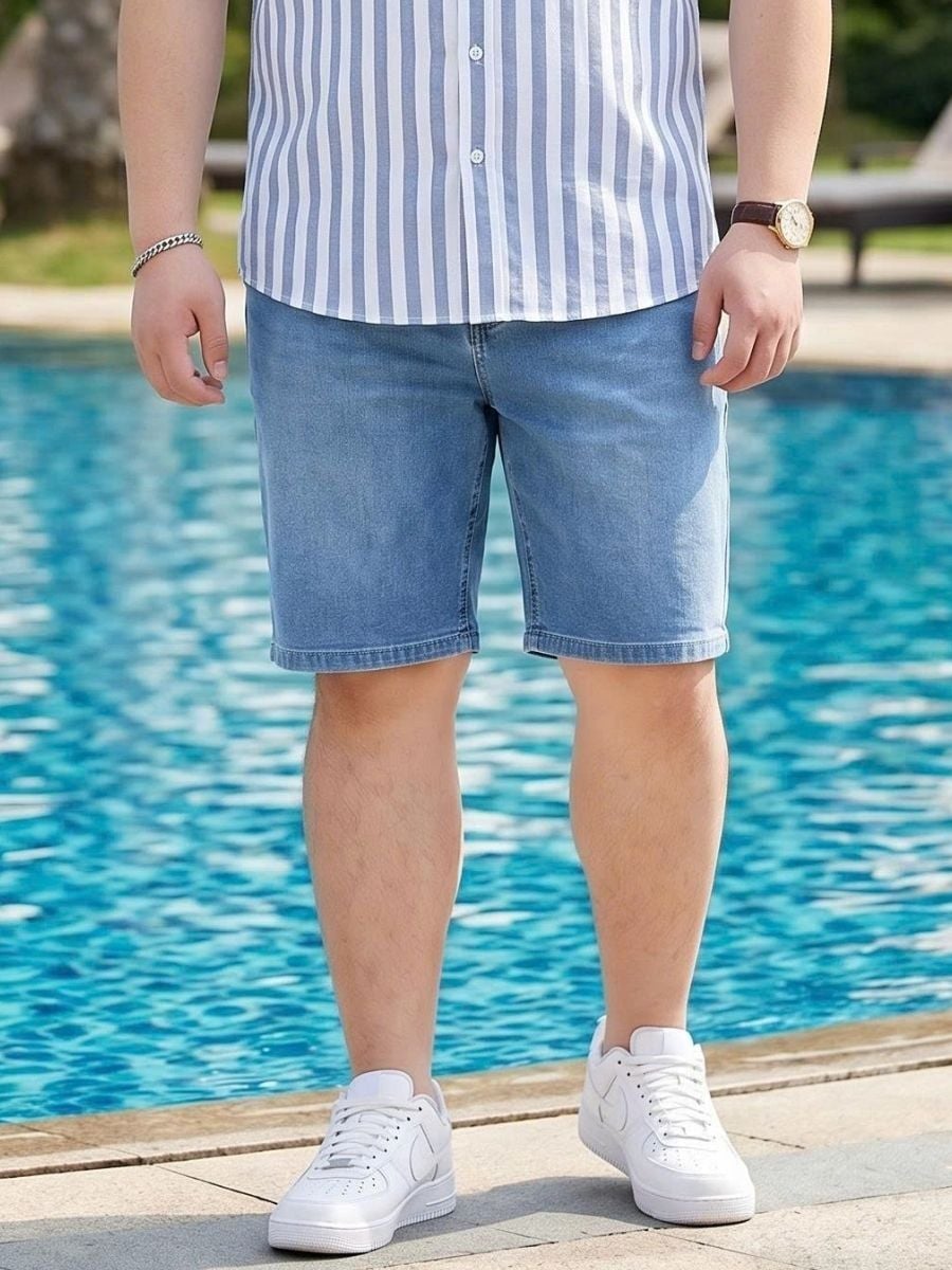 Quần Short Jean Xanh Trên Gối Big Size Nam - SJ N WAS