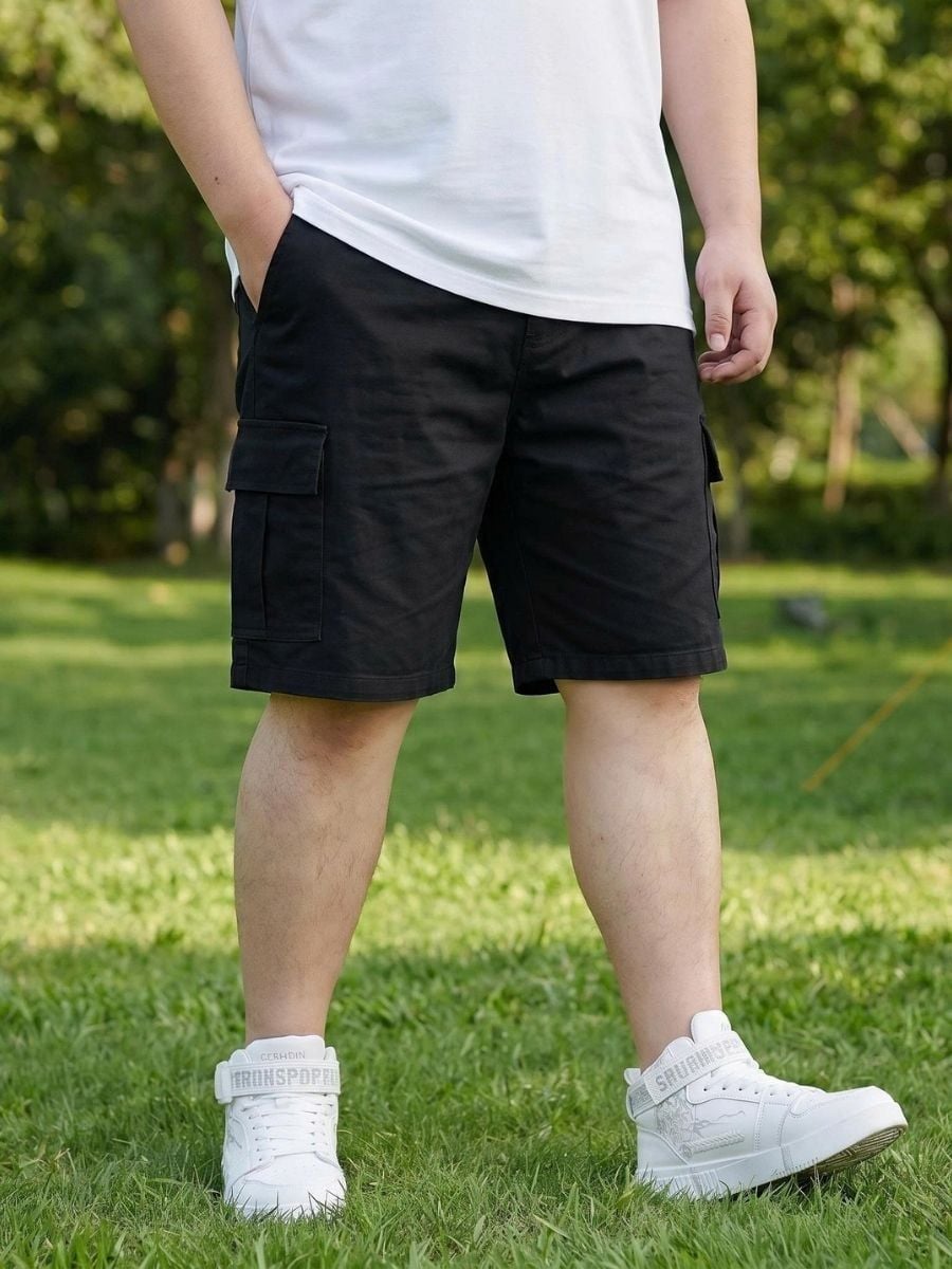 Quần Short Kaki Đen Túi Hộp Big Size Nam - SK HOP DEN