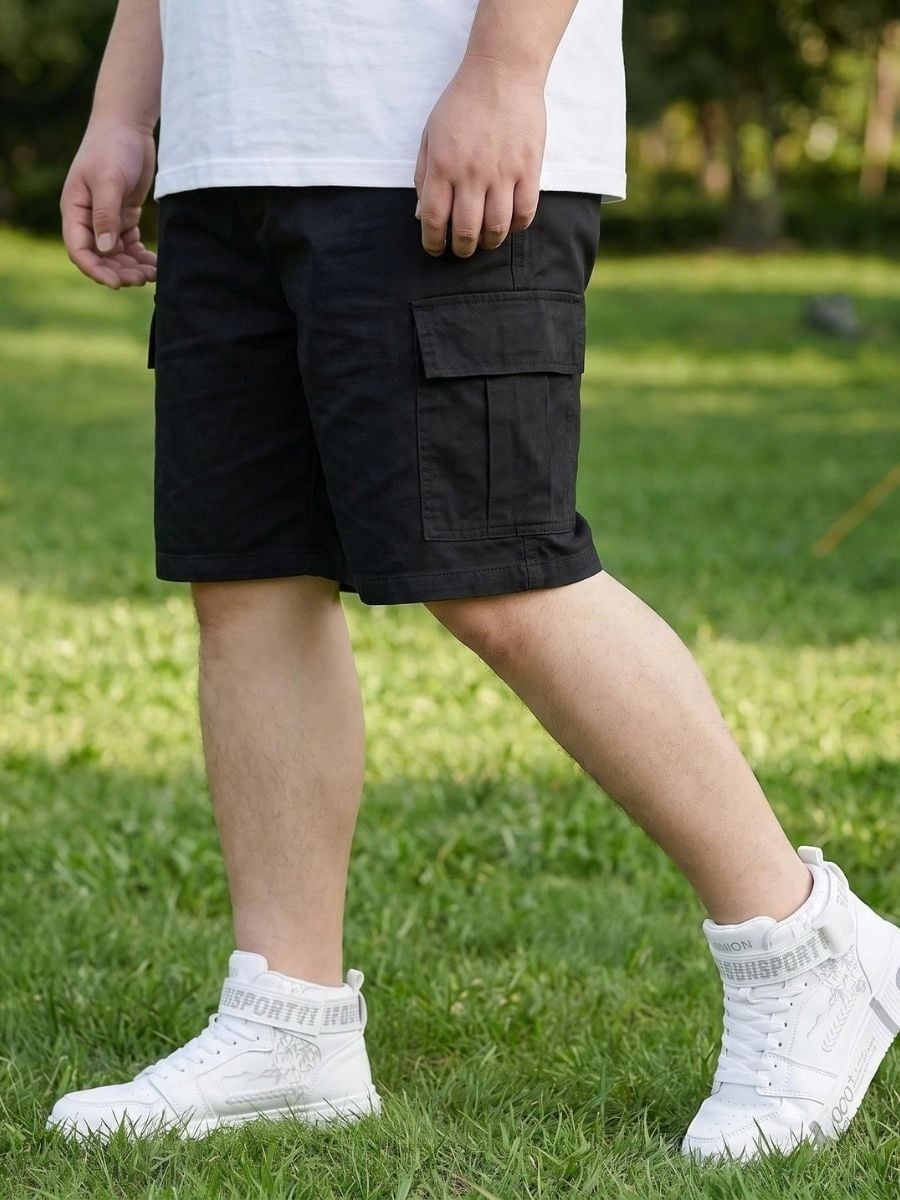 Quần Short Kaki Đen Túi Hộp Big Size Nam - SK HOP DEN