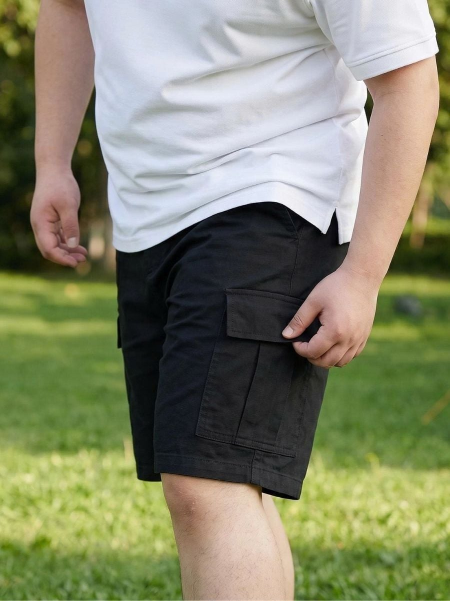 Quần Short Kaki Đen Túi Hộp Big Size Nam - SK HOP DEN
