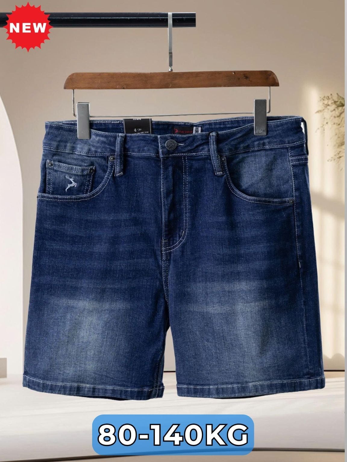 Quần Short Jean Xanh Đậm Big Size Nam