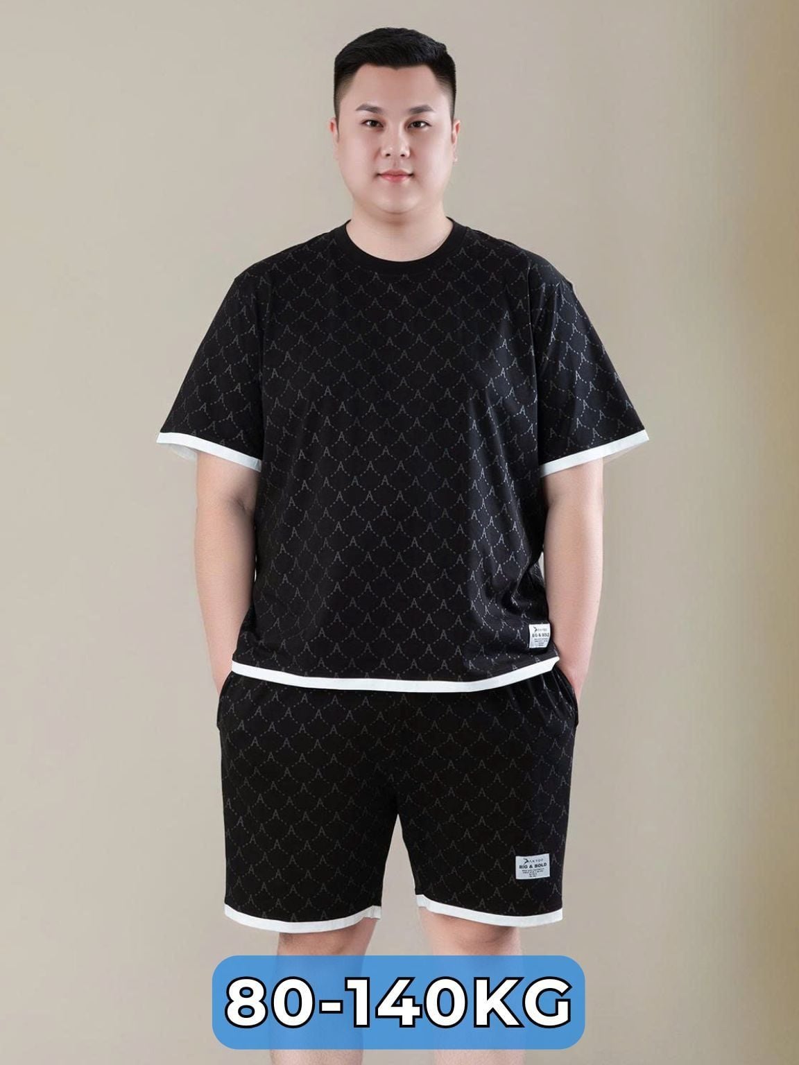 Set Bộ Thun Đen In Big Size Nam