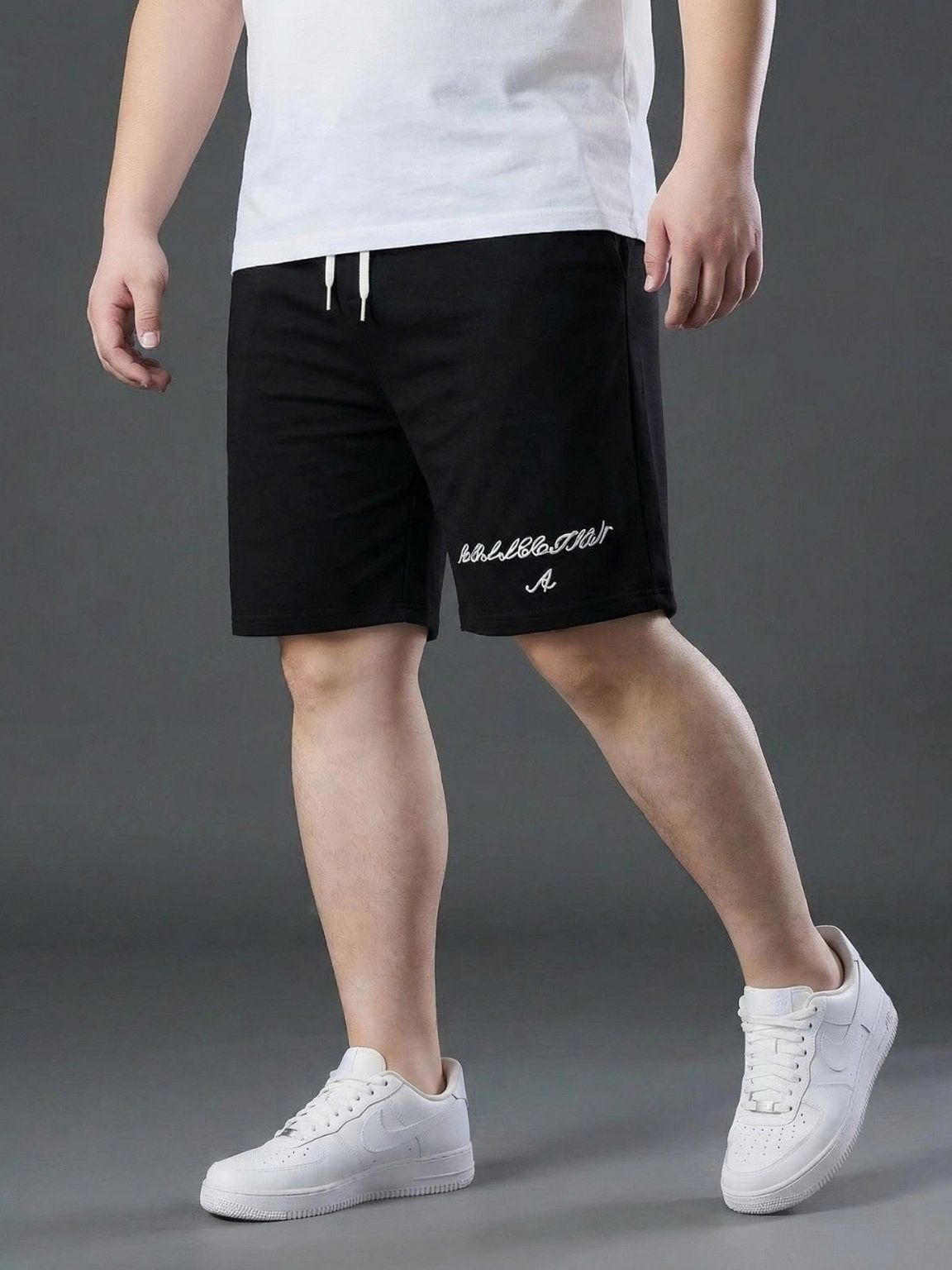 Quần Short Thun Đen In Big Size Nam