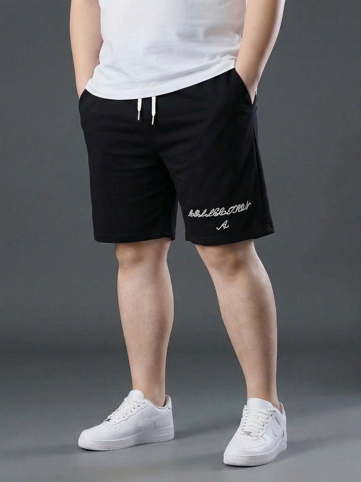 Quần Short Thun Đen In Big Size Nam