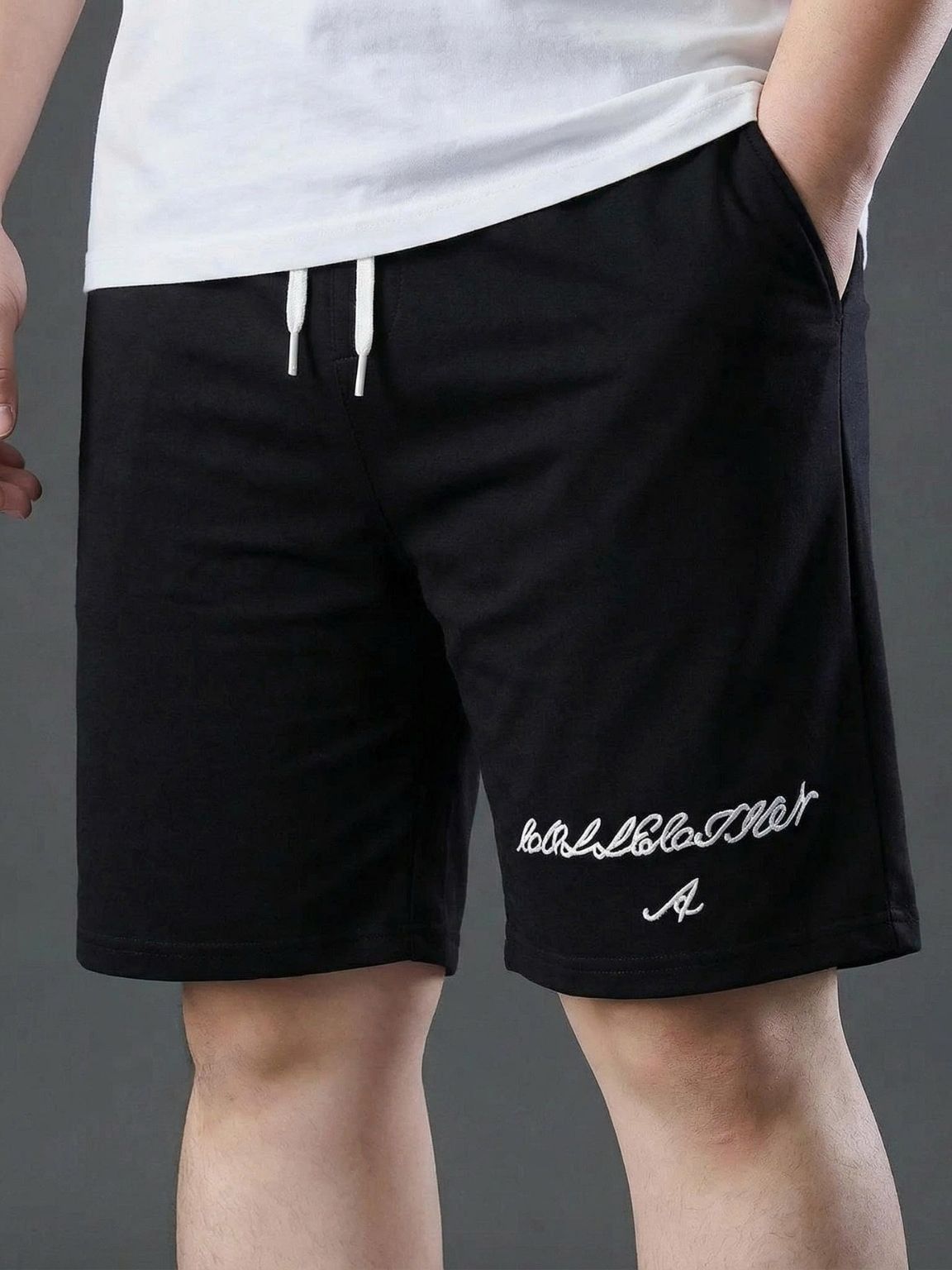 Quần Short Thun Đen In Big Size Nam