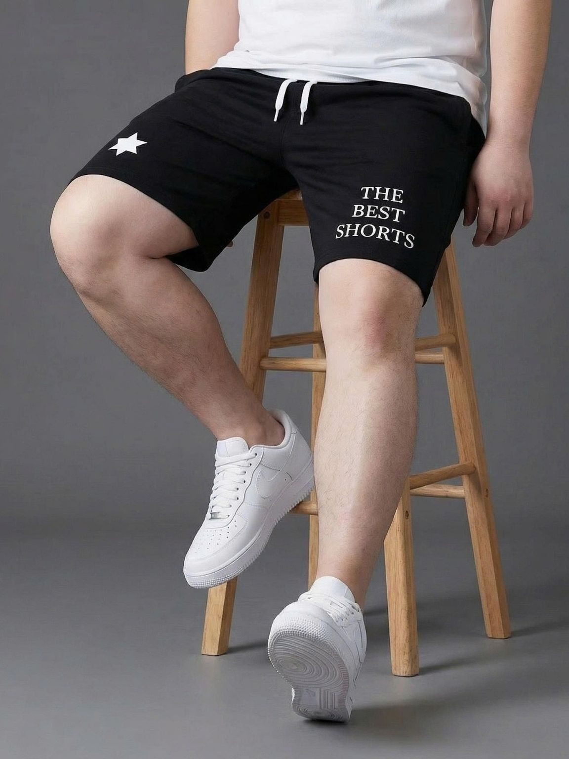 Quần Short Thun Đen Họa Tiết Big Size Nam