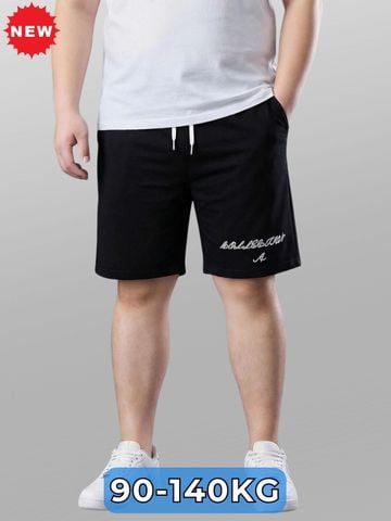 Quần Short Thun Đen In Big Size Nam
