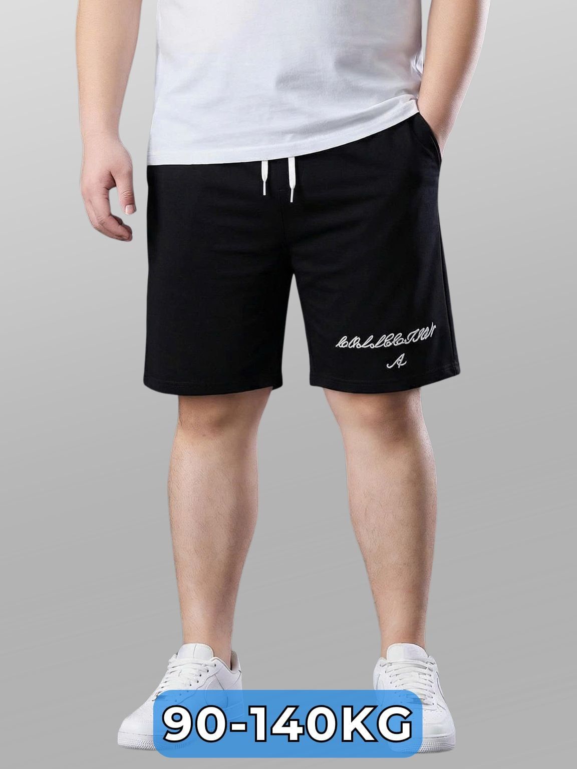 Quần Short Thun Đen In Big Size Nam