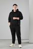 Set Bộ Nỉ Hoodie Đen Trơn Big Size Nam