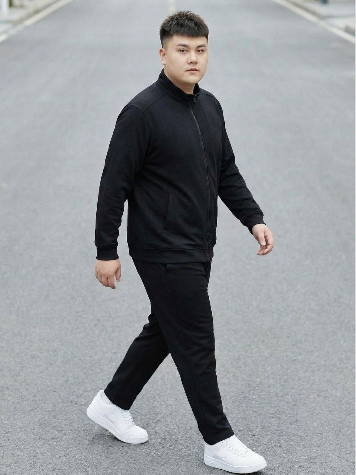 Set Bộ Nỉ Thun Đen A1 Big Size Nam