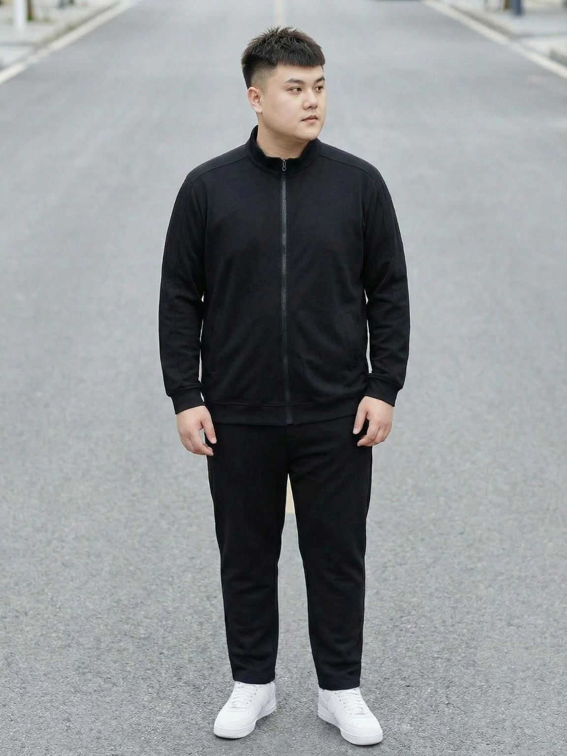 Set Bộ Nỉ Thun Đen A1 Big Size Nam