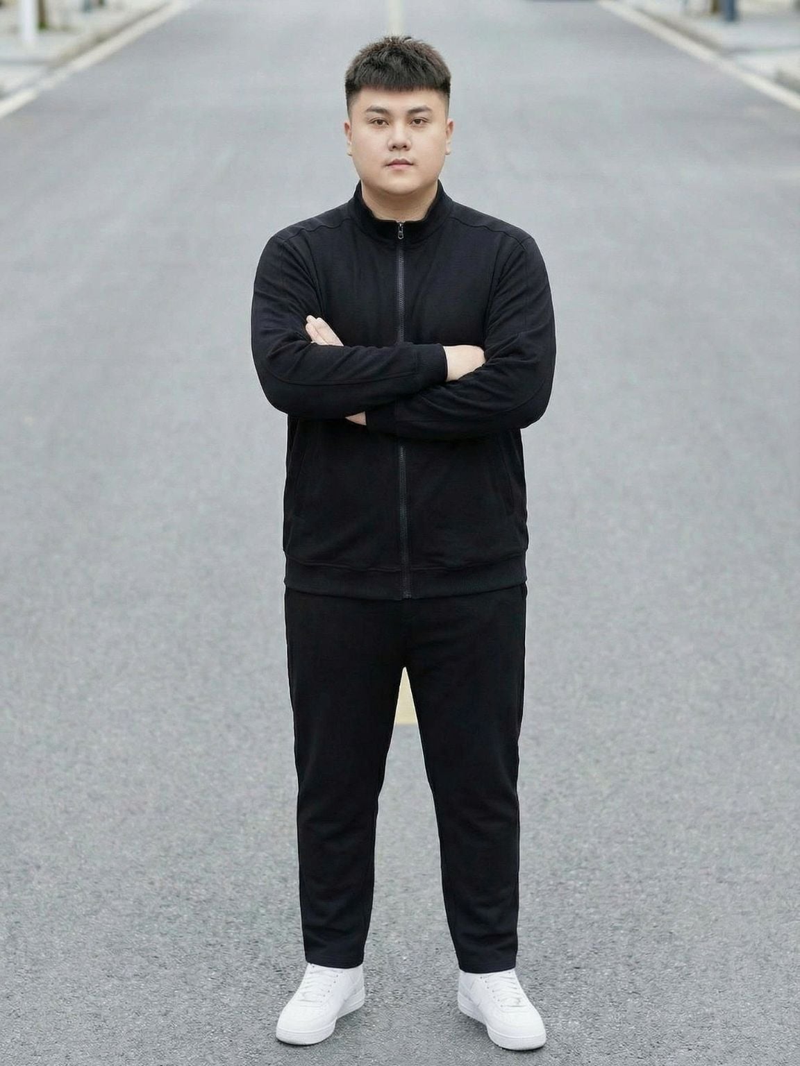 Set Bộ Nỉ Thun Đen A1 Big Size Nam