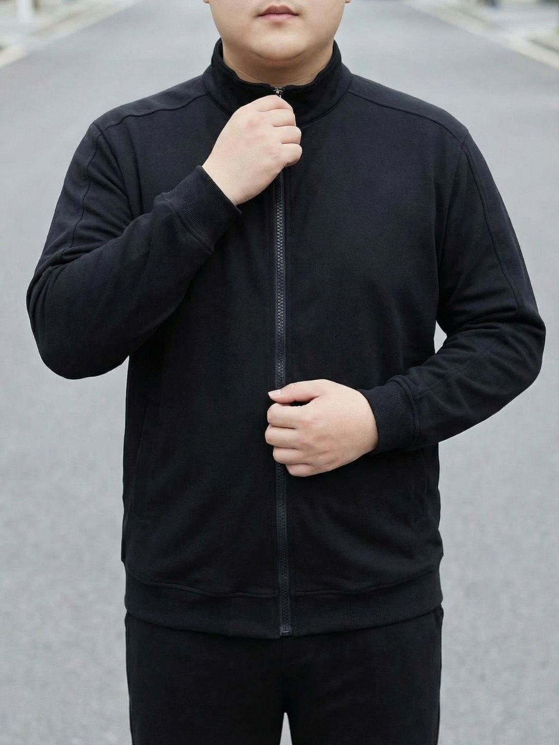 Set Bộ Nỉ Thun Đen A1 Big Size Nam