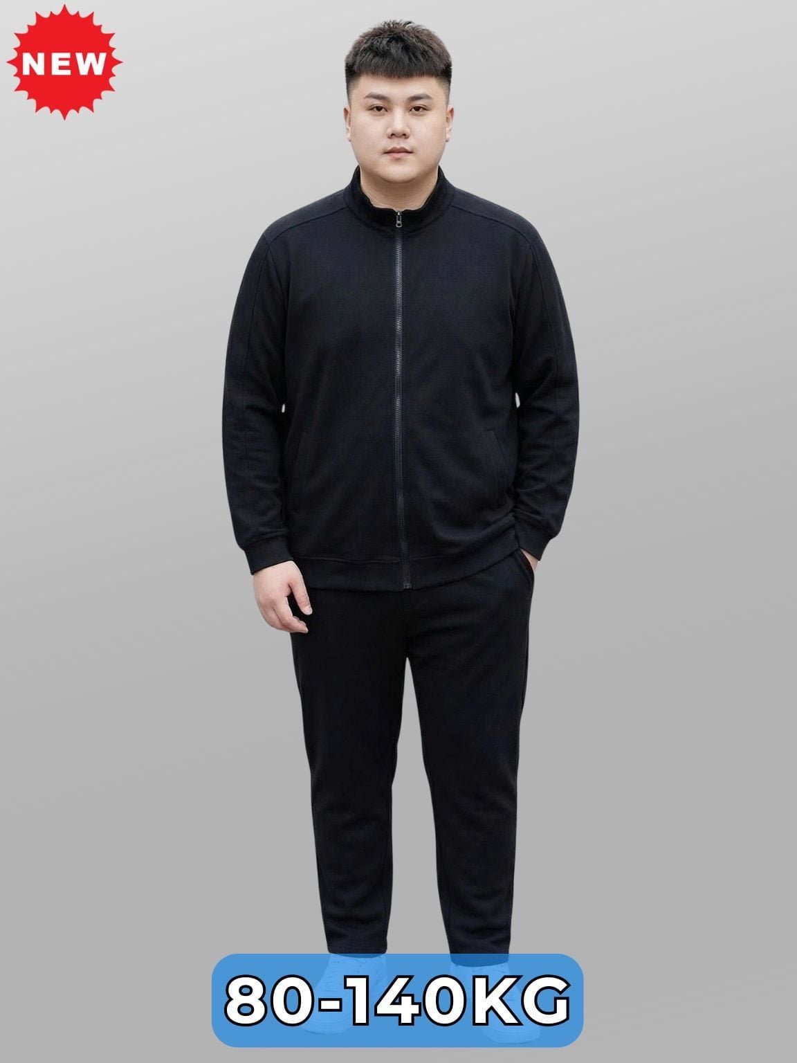 Set Bộ Nỉ Thun Đen A1 Big Size Nam