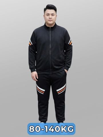 Set Bộ Nỉ Thun Đen Sọc Big Size Nam