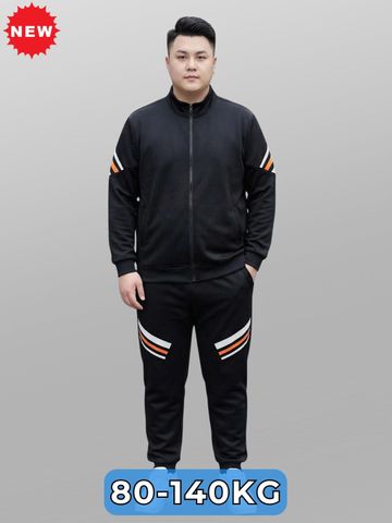 Set Bộ Nỉ Thun Đen Sọc Big Size Nam