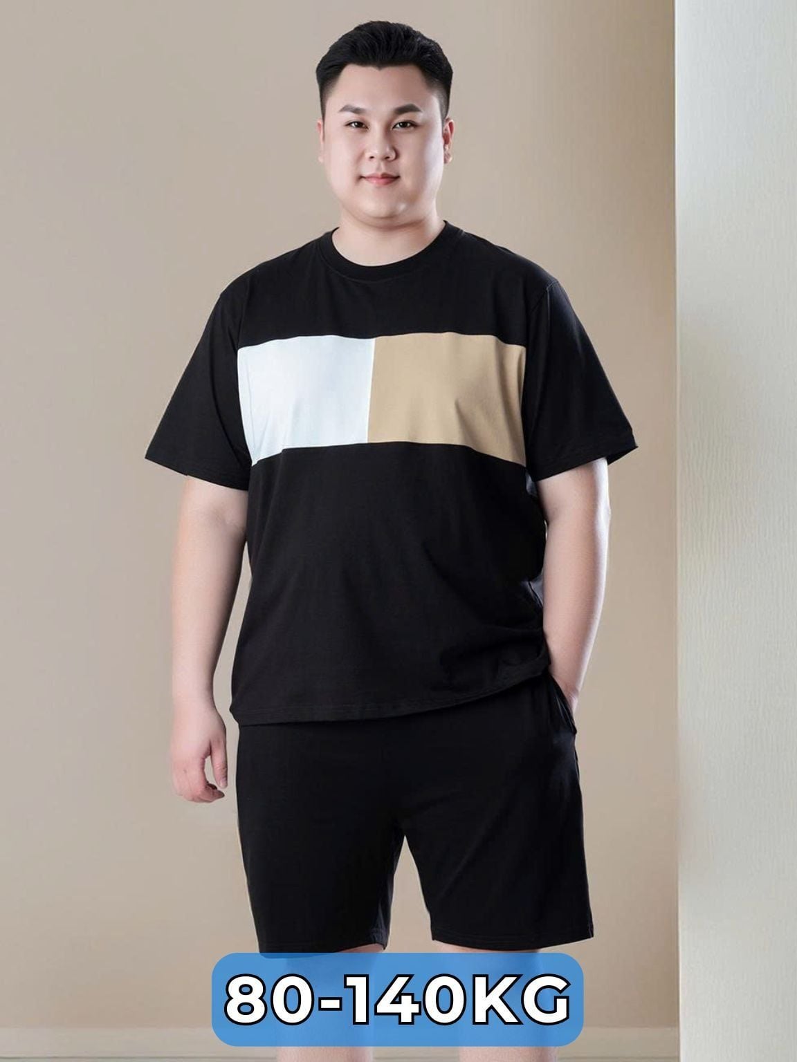 Set Bộ Thun T Đen Big Size Nam